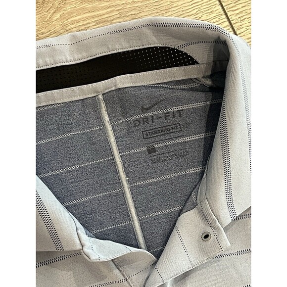 Nike Tiger Woods Polo Shirt Mens Large Blue Dri Fit Golf Preppy Casual - Picture 4 of 10